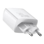 Baseus Compact Quick CCXJ-E02 мрежово зарядно устройство с 2×USB-A и USB-C, 30W, бяло Baseus Compact Quick CCXJ-E02 мрежово зарядно устройство с 2×USB-A и USB-C, 30W, бяло