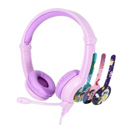  BuddyPhones Galaxy детски слушалки, 3.5 мм, лилави