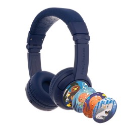 BuddyPhones Play+ детски слушалки, Bluetooth, USB-C, тъмносини