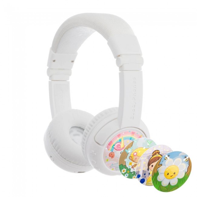BuddyPhones Play + детски слушалки, Bluetooth, USB-C, бели BuddyPhones Play + детски слушалки, Bluetooth, USB-C, бели