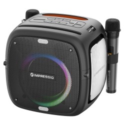 Преносима караоке колона с два микрофона C-TECH Impressio Qubis, 80 W,IPX6,True Wireless Stereo свързване