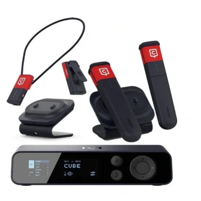 Catchbox Plus система с 4-канален Hub DSP приемник, 2 микрофона Clip, 2 микрофона Stick, зарядни, персонализируема