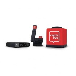 Catchbox Plus система с 4-канален Hub DSP приемник с мрежова свързаност и DANTE, 1 Cube, 1 Clip, 1 Stick с включени зарядни, персонализируема