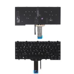 Dell Latitude клавиатура за лаптоп 3340 3350 5480 7480, черна, без рамка, с малък ентър, с подсветка