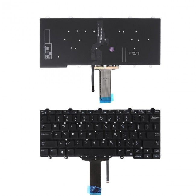 Dell Latitude клавиатура за лаптоп 3340 3350 5480 7480, черна, без рамка, с малък ентър, с подсветка Dell Latitude клавиатура за лаптоп 3340 3350 5480 7480, черна, без рамка, с малък ентър, с подсветка