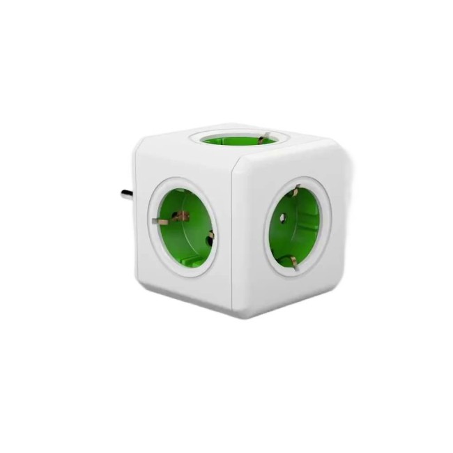 DesignNest PowerCube Original 1100GN разклонител, 5 гнезда, зелен