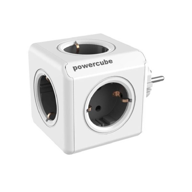 DesignNest PowerCube Original 1100GY- разклонител, 5 гнезда, сив