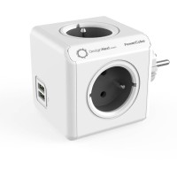 DesignNest PowerCube Original 1202GY разклонител, 4 гнезда, USB, сив (8718444085713)
