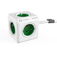 DesignNest PowerCube Extended 1300GN разклонител, 5 гнезда, 1.5м кабел, зелен (8718444086956)
