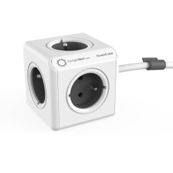 DesignNest PowerCube Extended 1300GY разклонител, 5 гнезда, 1.5м кабел, сив (8718444086970)