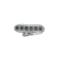 ETC 86-931 електрически разклонител със защита от пренапрежение, 5 гнезда, 3 м, с ключ