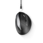 Energy Office Mouse 5 Comfy, безжична мишка, вертикална, USB-A донгъл, 1000-1600 DPI, черен