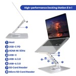 Ewent EW1269 алуминиева стойка за лаптоп със 7-в-1 USB-C докинг станция и 360° въртене Ewent EW1269 алуминиева стойка за лаптоп със 7-в-1 USB-C докинг станция и 360° въртене
