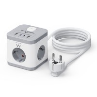 Ewent EW3863 Power Tower разклонител с 3 гнезда, USB-A и USB-C PD портове