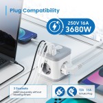 Ewent EW3863 Power Tower разклонител с 3 гнезда, USB-A и USB-C PD портове, защита от пренапрежение и детска защита Ewent EW3863 Power Tower разклонител с 3 гнезда, USB-A и USB-C PD портове, защита от пренапрежение и детска защита