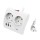 Ewent EW3870 настолен разклонител с 2 контакта и 3 USB порта (USB-A и USB-C PD 20W), детска защита и защита от претоварване