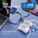Ewent EW3870 настолен разклонител с 2 контакта и 3 USB порта (USB-A и USB-C PD 20W), детска защита и защита от претоварване Ewent EW3870 настолен разклонител с 2 контакта и 3 USB порта (USB-A и USB-C PD 20W), детска защита и защита от претоварване