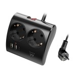 Ewent EW3871 настолен разклонител с 2 Schuko контакта, 2 USB-A и USB-C PD 20W Ewent EW3871 настолен разклонител с 2 Schuko контакта, 2 USB-A и USB-C PD 20W