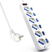 Ewent EW3932-5M разклонител с 6 Schuko контакта, детска защита и защита от претоварване, 5.0 м кабел