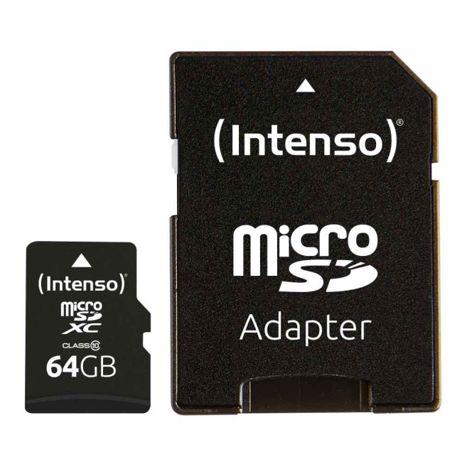 Intenso microSD Card карта памет , Class 10, 2 в 1, 64GB