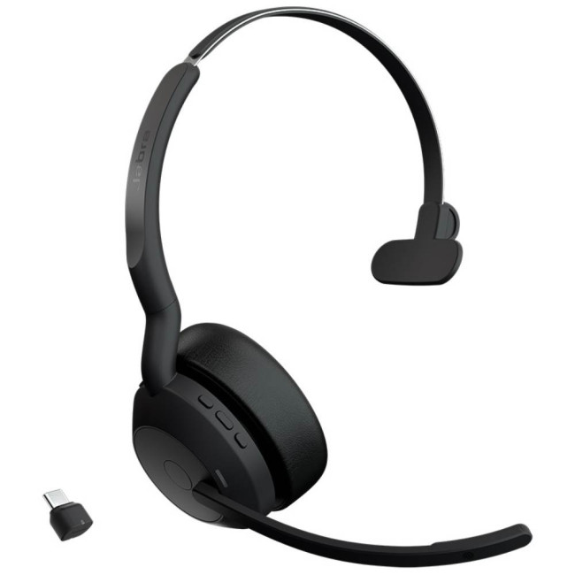 Jabra Evolve2 55 моно слушалка, Bluetooth, Link380c, MS, черен