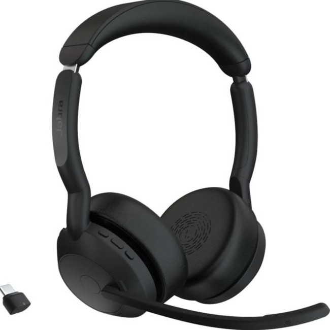 Jabra Evolve2 55 стерео слушалки, Bluetooth, Link380c, UC, черен