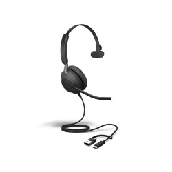 Jabra EVOLVE2 40 SE жична моно слушалка, USB-A/USB-C, UC, черна
