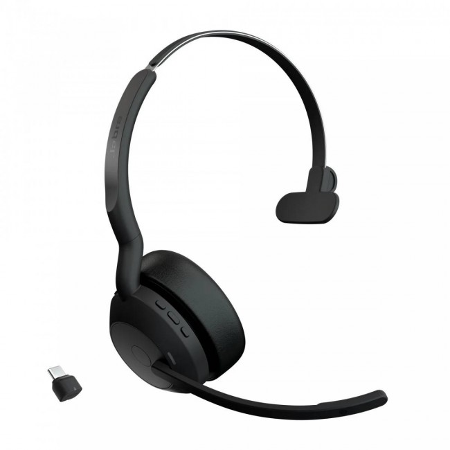 Jabra Evolve2 55 моно слушалка, Bluetooth, Link380c UC, черен Jabra Evolve2 55 моно слушалка, Bluetooth, Link380c UC, черен