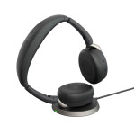 Jabra Evolve2 65 Flex стерео слушалки, Bluetooth, USB-A, UC, ANC, зарядна подложка, черни