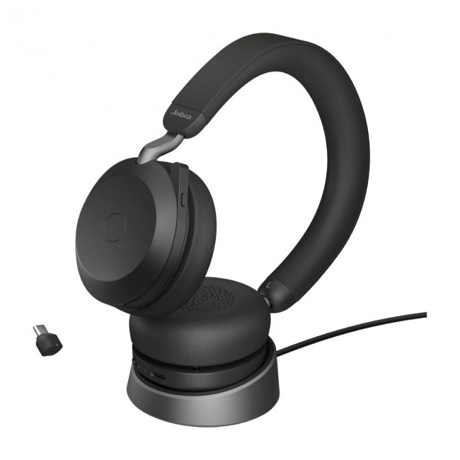 Jabra Evolve2 75 UC слушалки с ANC, Bluetooth 5.2, Link 380, USB-C и стойка за зареждане, черни Jabra Evolve2 75 UC слушалки с ANC, Bluetooth 5.2, Link 380, USB-C и стойка за зареждане, черни