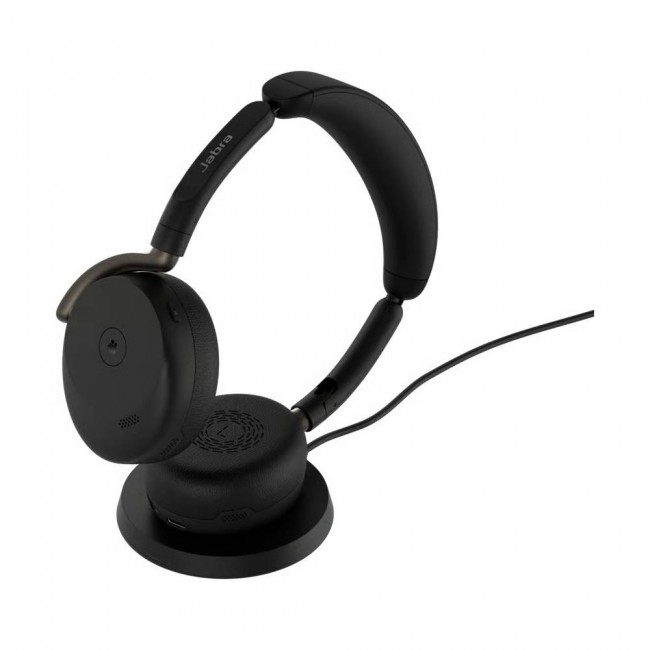 Jabra Evolve3 65 Flex безжични слушалки със зарядна подложка (WLC), ANC, LINK 390c, MS, черни Jabra Evolve3 65 Flex безжични слушалки със зарядна подложка (WLC), ANC, LINK 390c, MS, черни