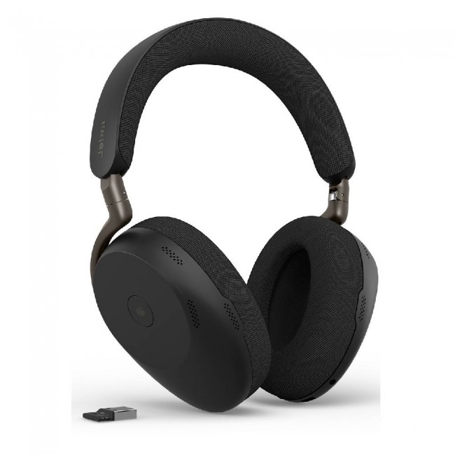 Jabra Evolve3 85 MS, Link 390 USB-C, черни безжични over-ear слушалки Jabra Evolve3 85 MS, Link 390 USB-C, черни безжични over-ear слушалки