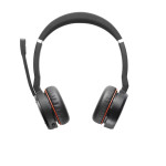 Jabra Evolve 75 SE, стерео слушалки, Bluetooth, Link380a, ANC, UC, стойка за зареждане, черни 