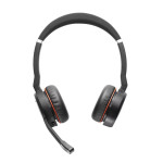 Jabra Evolve 75 SE, стерео слушалки, Bluetooth, Link380a, ANC, UC, стойка за зареждане, черни 