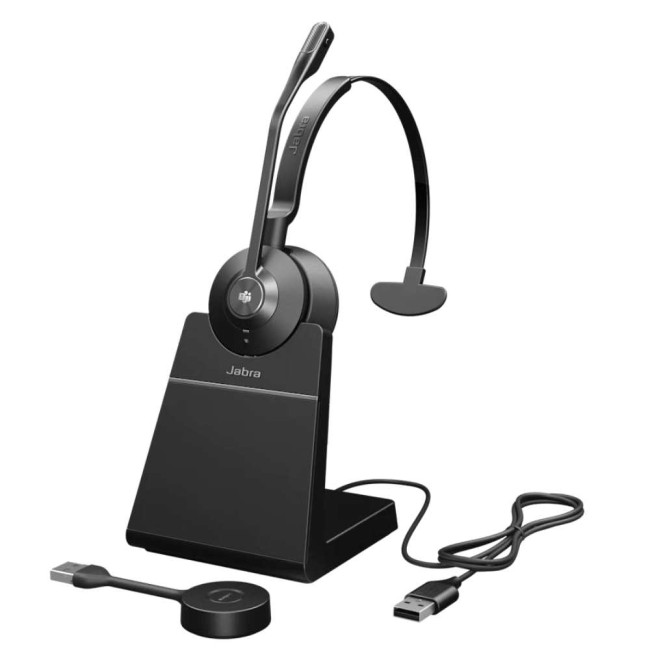 Jabra Engage 55 моно слушалка, MS, USB-A, зарядна станция, черна
