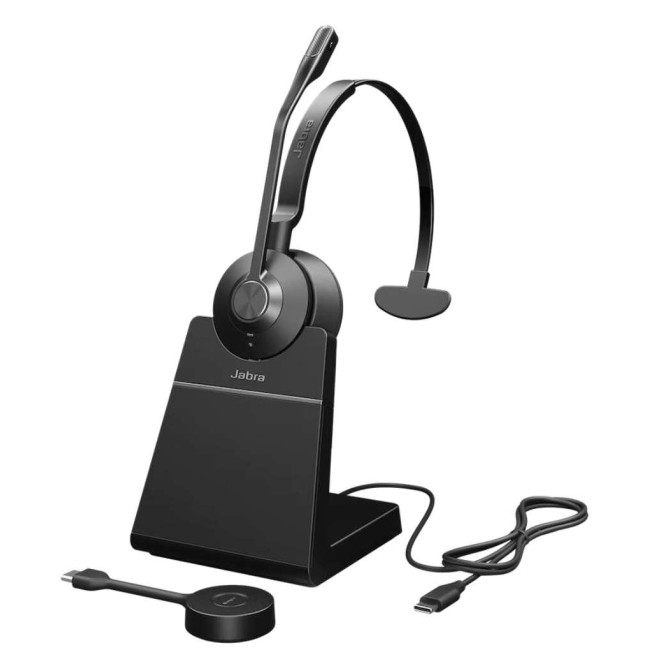 Jabra Engage 55 моно слушалка, UC, USB-C, зарядна станция, черна