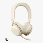 Jabra Evolve2 75 стерео слушали, Bluetooth, Link 380, ANC, MS, USB-C - USB-A, бежови