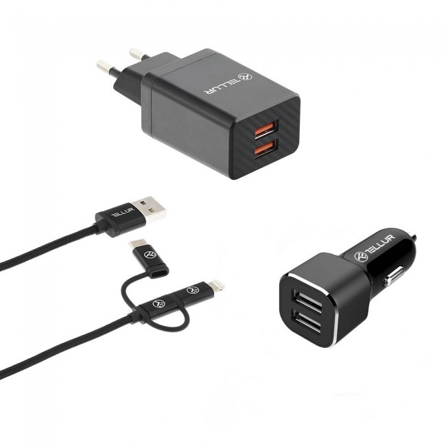  Tellur Travel Charge Kit комплект зарядни, 3 в 1