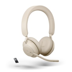Jabra EVOLVE2 65 стерео слушалки, MS, Link380 USB-A, бежови