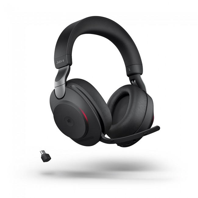 Jabra Evolve2 85 MS Stereo, Link380 USB-C, слушалки, черни