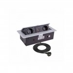 KOMBI BOX контакт за вграждане с 2 Schuko, USB-A, USB-C и Push Open, алуминий KOMBI BOX контакт за вграждане с 2 Schuko, USB-A, USB-C и Push Open, алуминий