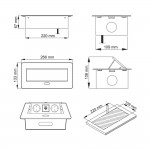 KOMBI BOX контакт за вграждане с 2 Schuko, USB-A, USB-C и Push Open, алуминий KOMBI BOX контакт за вграждане с 2 Schuko, USB-A, USB-C и Push Open, алуминий