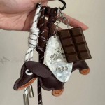 Lemontti ключодържател за чанта Кученце, текстил, кафяв