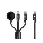 Lemontti Mcdodo CA-4940 O Series 3-в-1 кабел USB-C към USB-C, Lightning и безжично зареждане за Apple Watch, 100W, 1.2 m, черен Lemontti Mcdodo CA-4940 O Series 3-в-1 кабел USB-C към USB-C, Lightning и безжично зареждане за Apple Watch, 100W, 1.2 m, черен