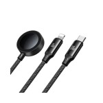 Lemontti Mcdodo CA-4940 O Series 3-в-1 кабел USB-C към USB-C, Lightning и безжично зареждане за Apple Watch, 100W, 1.2 m, черен Lemontti Mcdodo CA-4940 O Series 3-в-1 кабел USB-C към USB-C, Lightning и безжично зареждане за Apple Watch, 100W, 1.2 m, черен