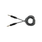 Lemontti аудио кабел Jack 3.5 mm, 1 м, черен (текстилна и найлонова оплетка, метални конектори)