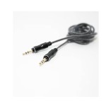 Lemontti аудио кабел Jack 3.5 mm, 1 м, черен (текстилна и найлонова оплетка, метални конектори)