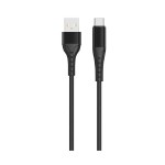 Lemontti Bending кабел алуминиев, устойчив на огъване, USB-A към Type-C, Fast Charge, 1.5 м, черен
