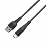Lemontti Bending Aluminum Fast Charge USB-A към USB-C кабел, 2 m, черен Lemontti Bending Aluminum Fast Charge USB-A към USB-C кабел, 2 m, черен