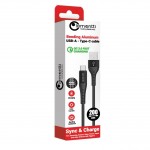 Lemontti Bending Aluminum Fast Charge USB-A към USB-C кабел, 2 m, черен Lemontti Bending Aluminum Fast Charge USB-A към USB-C кабел, 2 m, черен